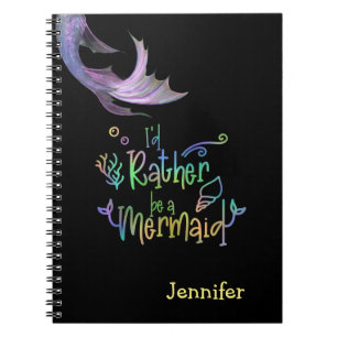 Cuaderno Prefiero Ser una Sirena Personalizado Arcoíris