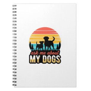 Cuaderno Pregúntame sobre mi diseño vintage de amante de pe