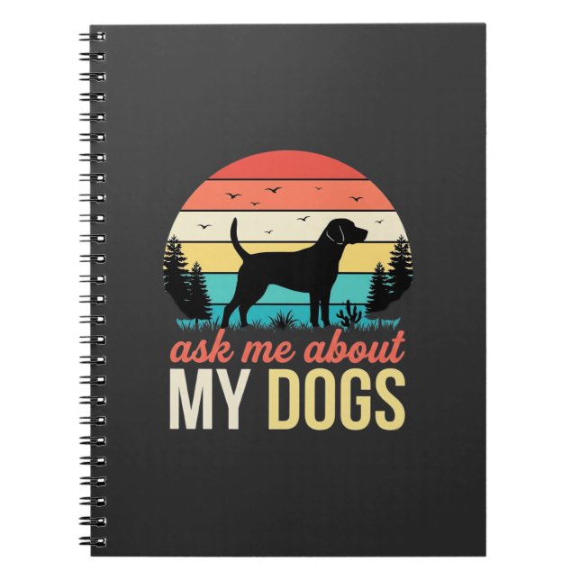 Cuaderno Pregúntame sobre mis perros Retro Sunset_1 (Frente)