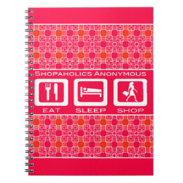 Cuaderno Premio Pink Funny Shopaholic Eat Sleep Shop