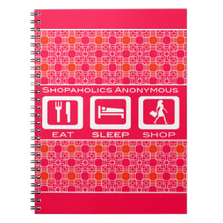 Cuaderno Premio Pink Funny Shopaholic Eat Sleep Shop