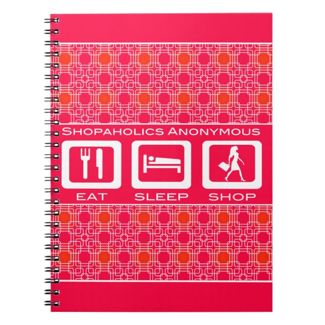 Cuaderno Premio Pink Funny Shopaholic Eat Sleep Shop (Frente)
