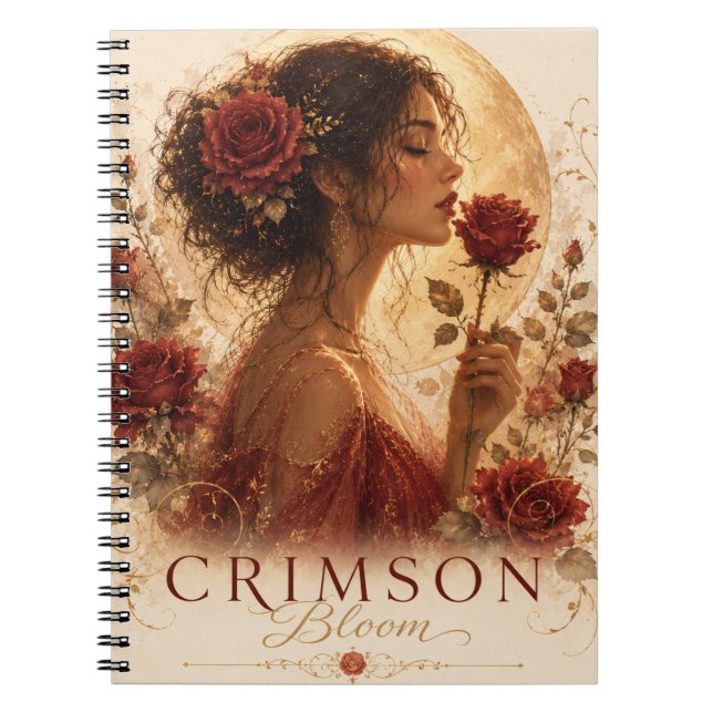 Cuaderno Premium Crimson Bloom  (Frente)