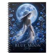 Cuaderno Premium Versión Oscura Dama Luna Azul