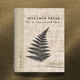 Cuaderno Prensa de Especímenes: Helecho Fósil con Aspecto O