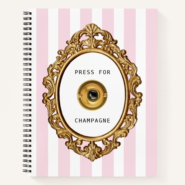 Cuaderno Prensa Para Champagne | Bandas rosadas (Anverso)