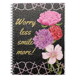 Cuaderno preocuparse menos sonrisa