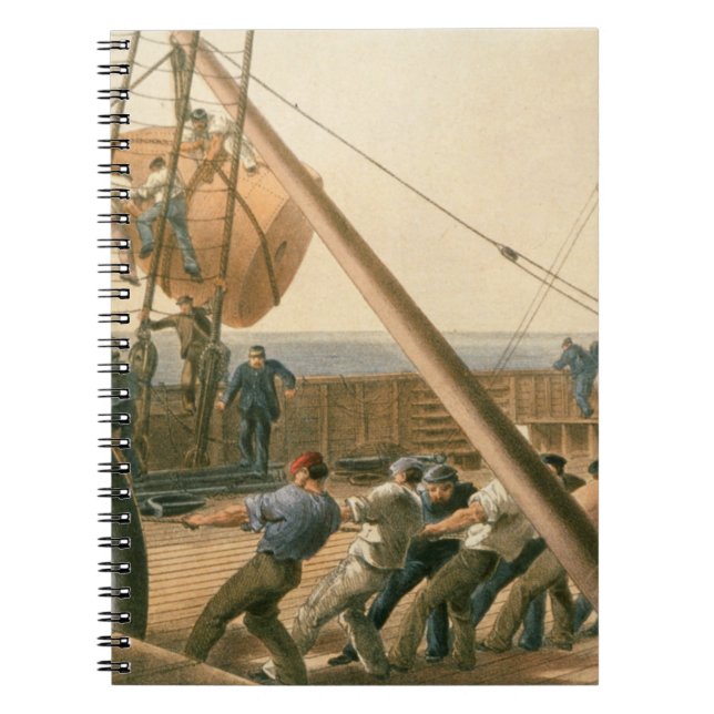 Cuaderno Preparándose para lanzar una de las boyas grandes, (Frente)