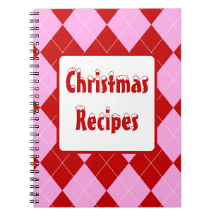 Cuaderno Preppy Argyle Tartán Diamond Plantado Rojo Rosa
