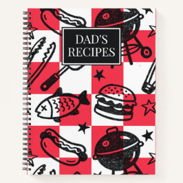 Cuaderno Preppy Dad Grilling Pattern – BBQ Doodles (Check) 