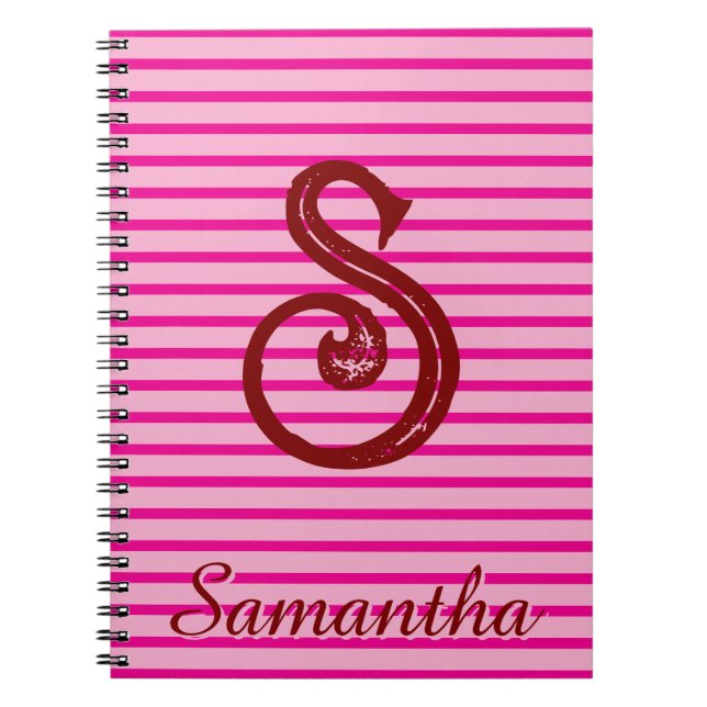 Cuaderno Preppy Moderno de Monograma para el Regre (Frente)
