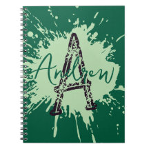 Cuaderno preppy moderno de monograma para niños pa
