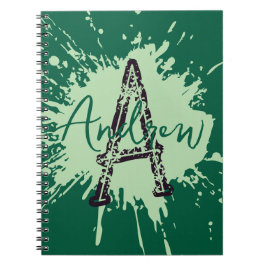 Cuaderno preppy moderno de monograma para niños pa