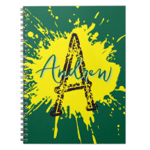 Cuaderno preppy moderno de monograma para niños pa
