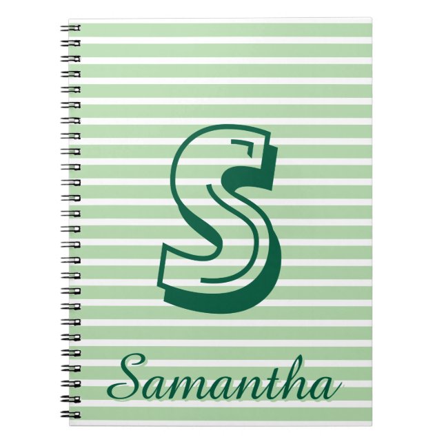 Cuaderno Preppy Moderno Monograma para el Regreso  (Frente)