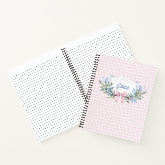 Cuaderno Preppy Pink Gingham Grandmillennial (Interior)