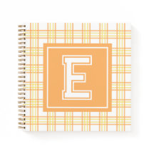 Preppy Plaid Varsity Monogram Orange Yellow Square