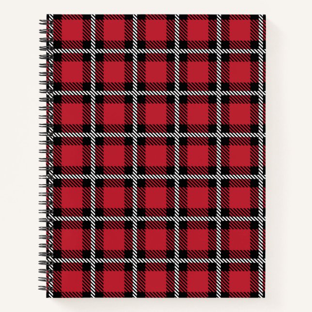 Cuaderno Preppy Red Grid Check Design (Anverso)