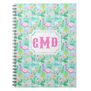 Cuaderno Preppy Summer Flamingo Monograma