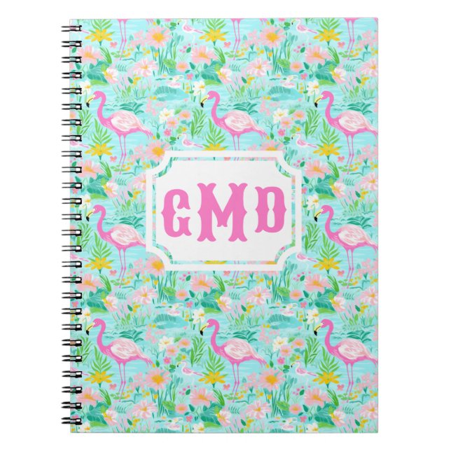Cuaderno Preppy Summer Flamingo | Monograma (Frente)