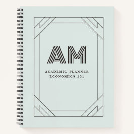 Cuaderno Preppy Vintage Personalizado Monograma Estético Un