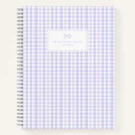 Cuaderno Preppy y Pastel Lavender Gingham