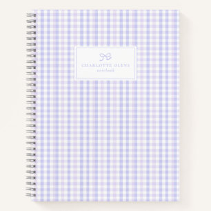 Cuaderno Preppy y Pastel Lavender Gingham