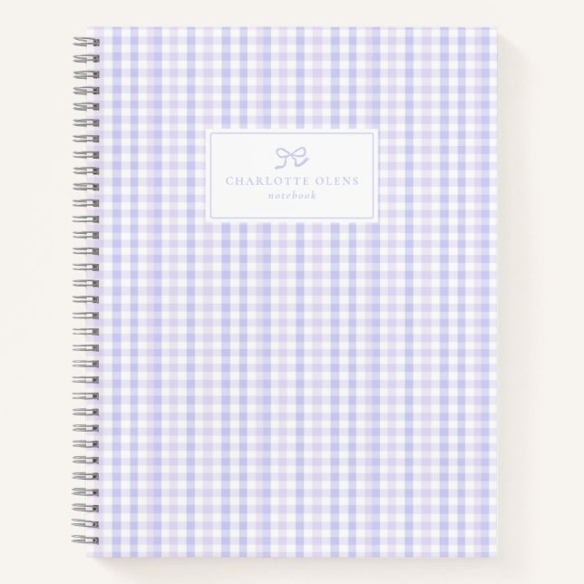 Cuaderno Preppy y Pastel Lavender Gingham (Anverso)