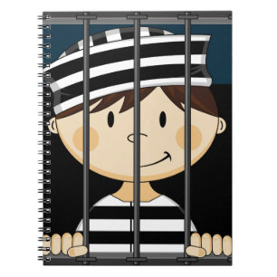 Cuaderno Preso del dibujo animado en celda de prisión