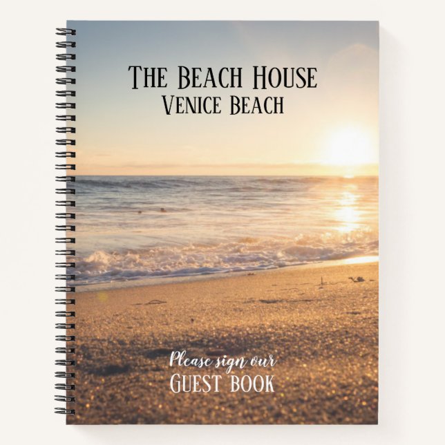 Cuaderno PRESUPUESTO Airbnb Beach House Photo Guest Book (Anverso)