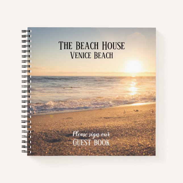 Cuaderno PRESUPUESTO Airbnb Beach House Photo Guest Book (Anverso)