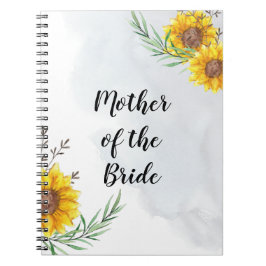 Cuaderno PRESUPUESTO Madre Novia Groom Boda Regalos Girasol