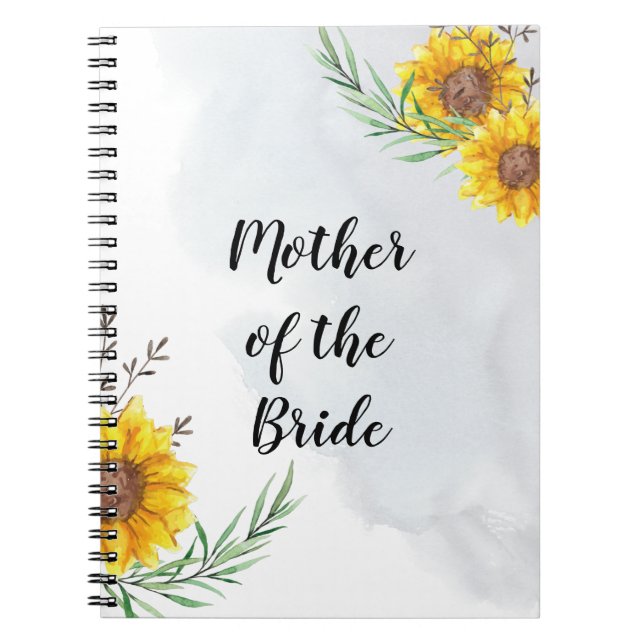 Cuaderno PRESUPUESTO Madre Novia Groom Boda Regalos Girasol (Frente)