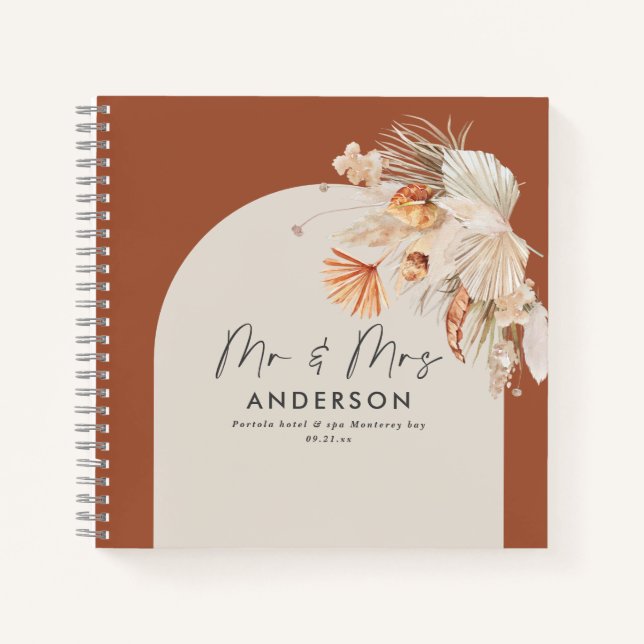 Cuaderno presupuesto terracotta boda mr y mrs (Anverso)
