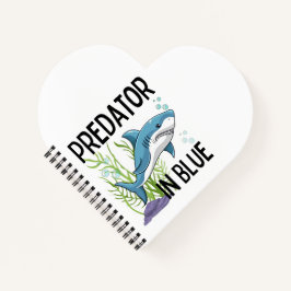 Cuaderno pretador en azul , tiburón, estilo personalizado