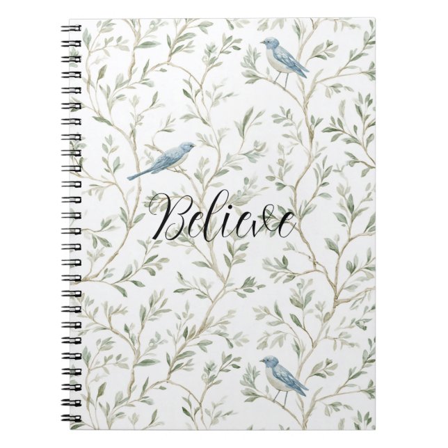 Cuaderno Pretty Blue Birds Believe (Frente)