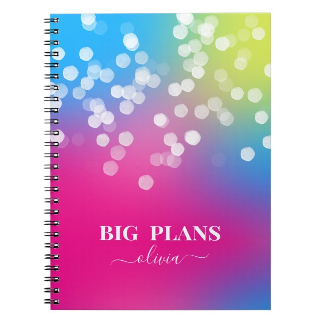 Cuaderno Pretty Bokeh Colorful Gradient Notebook (Frente)