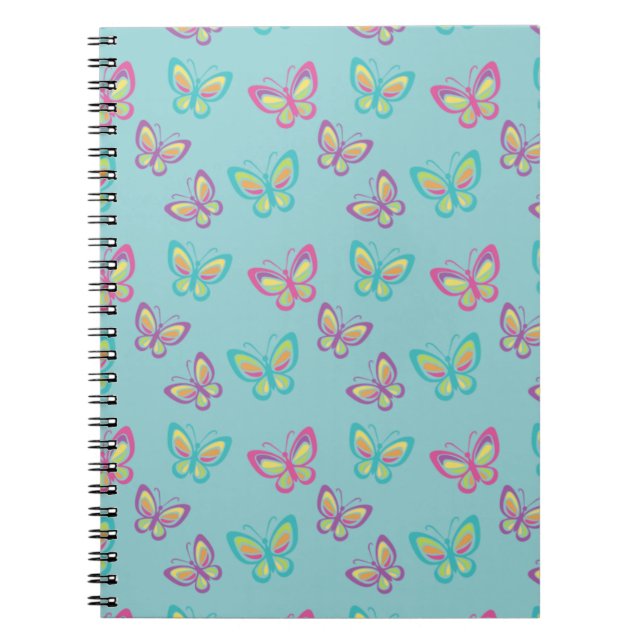 Cuaderno Pretty Butterfly Pattern Blue (Frente)