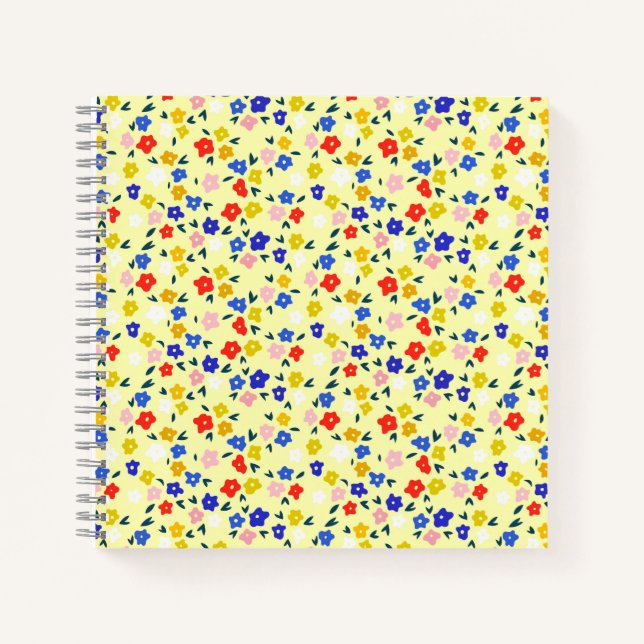 Cuaderno Pretty Dainty Cute Floral on Pastel Yellow (Anverso)