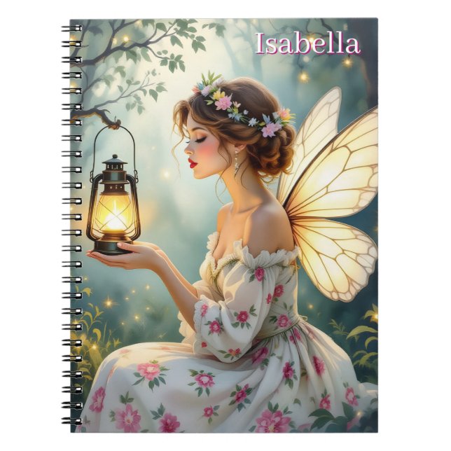 Cuaderno Pretty Fairy Themed Floral Fairytale Personalized (Frente)