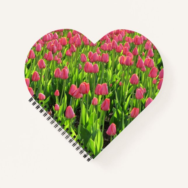 Cuaderno Pretty Field of Pink Tulips (Anverso)
