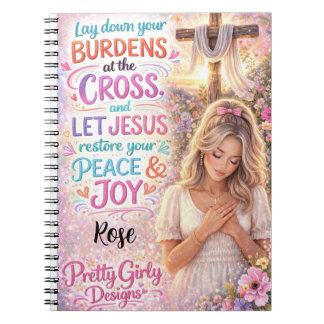 Cuaderno Pretty Girly Inspirational Floral Christian Jesus