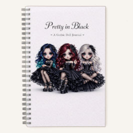 Cuaderno Pretty in Black Gothic Doll Journal Dark Aesthetic