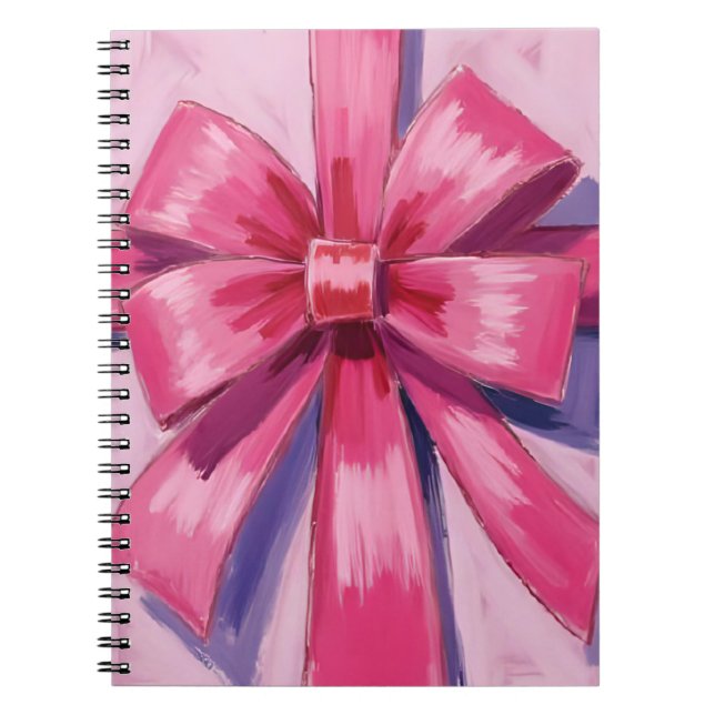 Cuaderno Pretty Pink Bow Ribbon Watercolor (Frente)