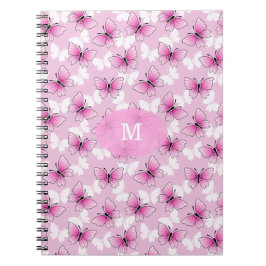 Cuaderno Pretty Pink Butterfly Kawaii Spiral Notebook