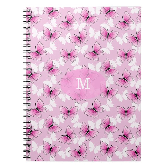 Cuaderno Pretty Pink Butterfly Kawaii Spiral Notebook (Frente)