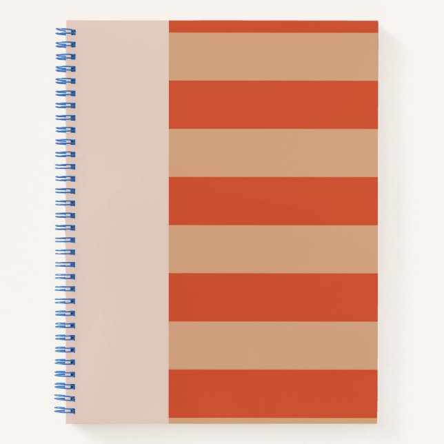 Cuaderno Pretty Rust and Orange stripes pattern  (Anverso)