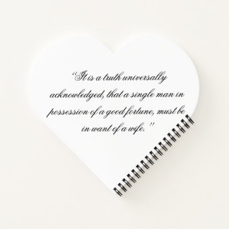 Cuaderno Pride and Prejudice with opening line (script)