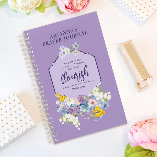 Cuaderno Primavera acuarela Biblia floral Verso personaliza (Subido por el creador)