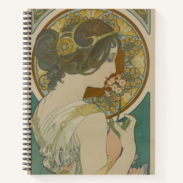 Cuaderno Primavera de Alphonse Mucha (1899) (Anverso)